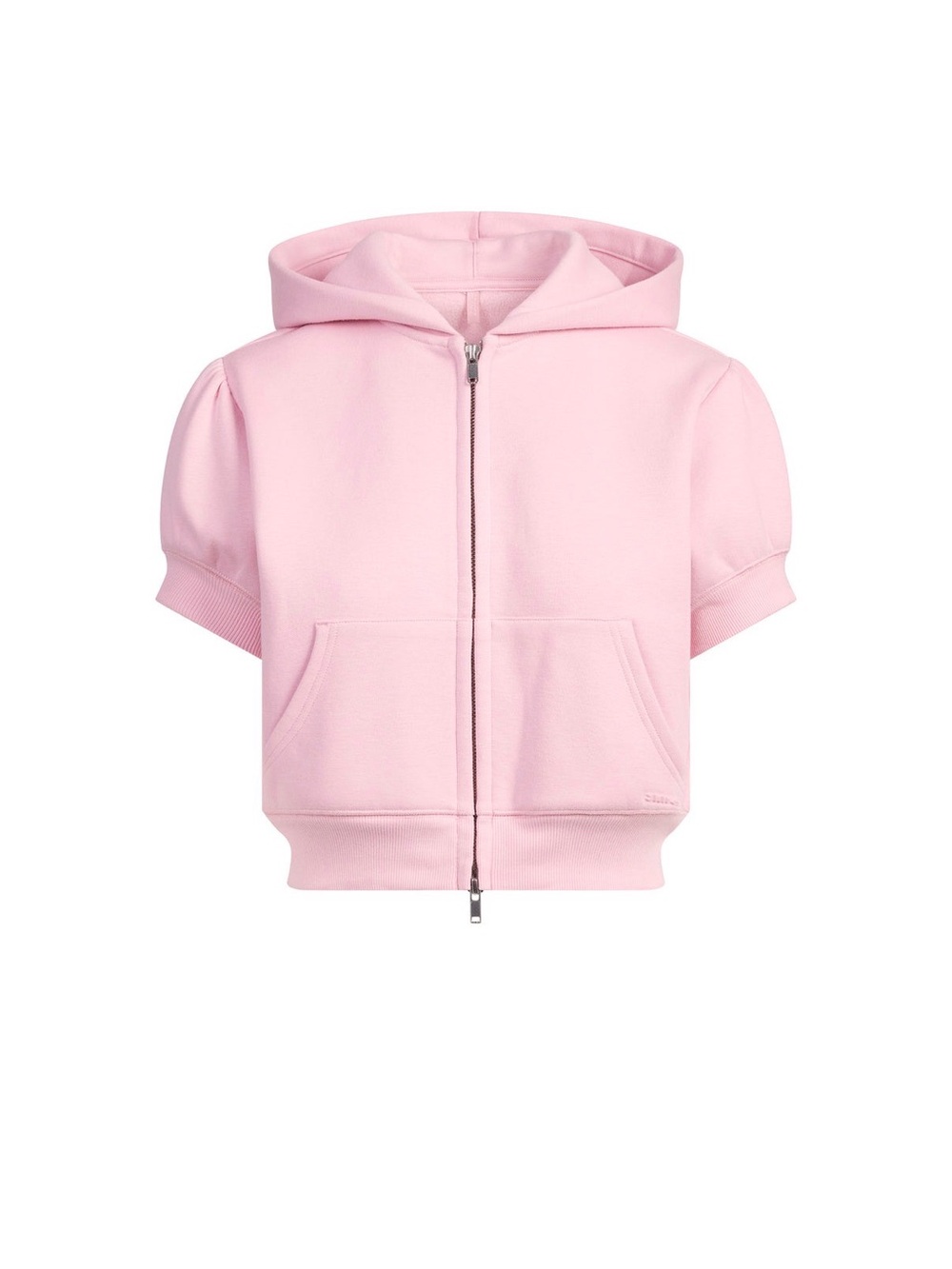 NWT Skims Cotton Fleece Bubble Sleeve Cropped Zip Up Hoodie SMALL
